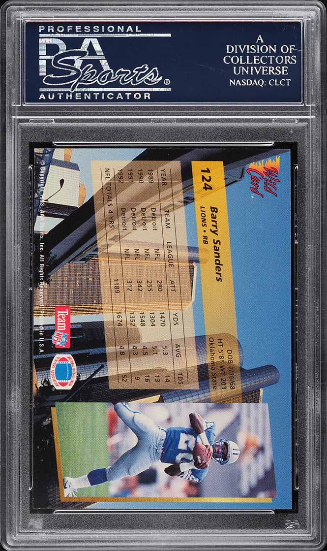 1993 Wild Card Barry Sanders #124 PSA 10 GEM MINT