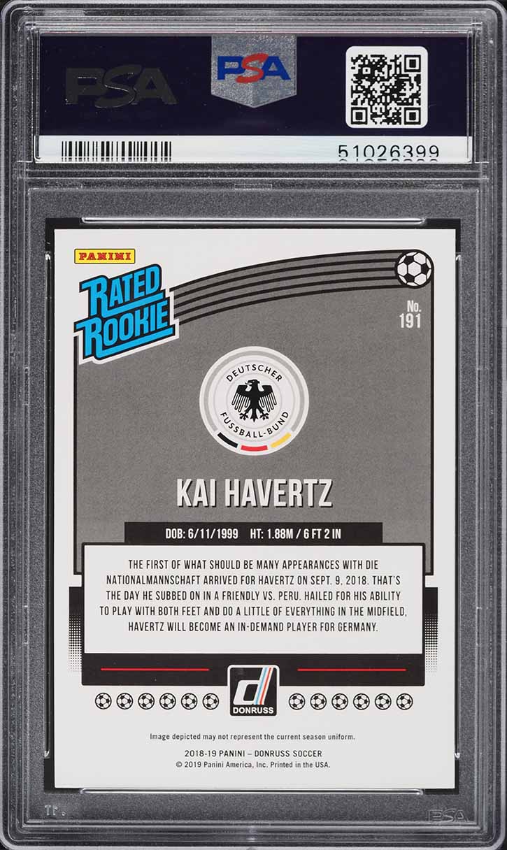 2018 Donruss Soccer Kai Havertz ROOKIE #191 PSA 10 GEM MINT on