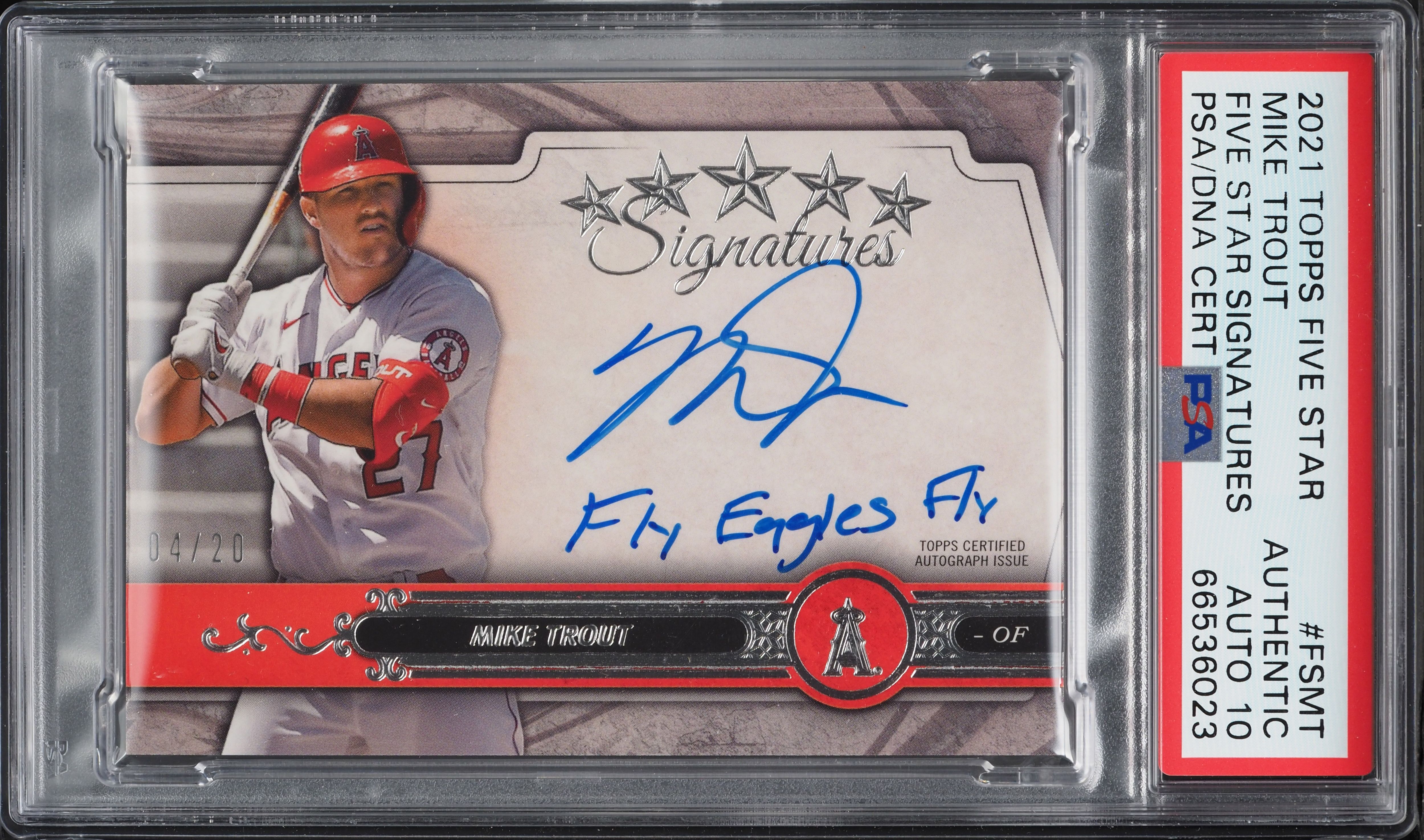 2021 Topps Five Star Five Star Signatures Mike Trout AUTO DNA 10 