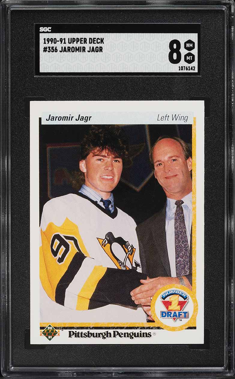 1990 Upper Deck Hockey Jaromir Jagr ROOKIE #356 SGC 8 NM-MT