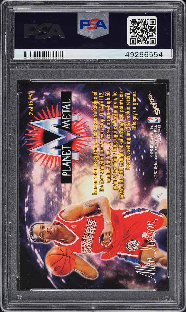 1997 Metal Universe Planet Metal Allen Iverson #2 PSA 9 MINT