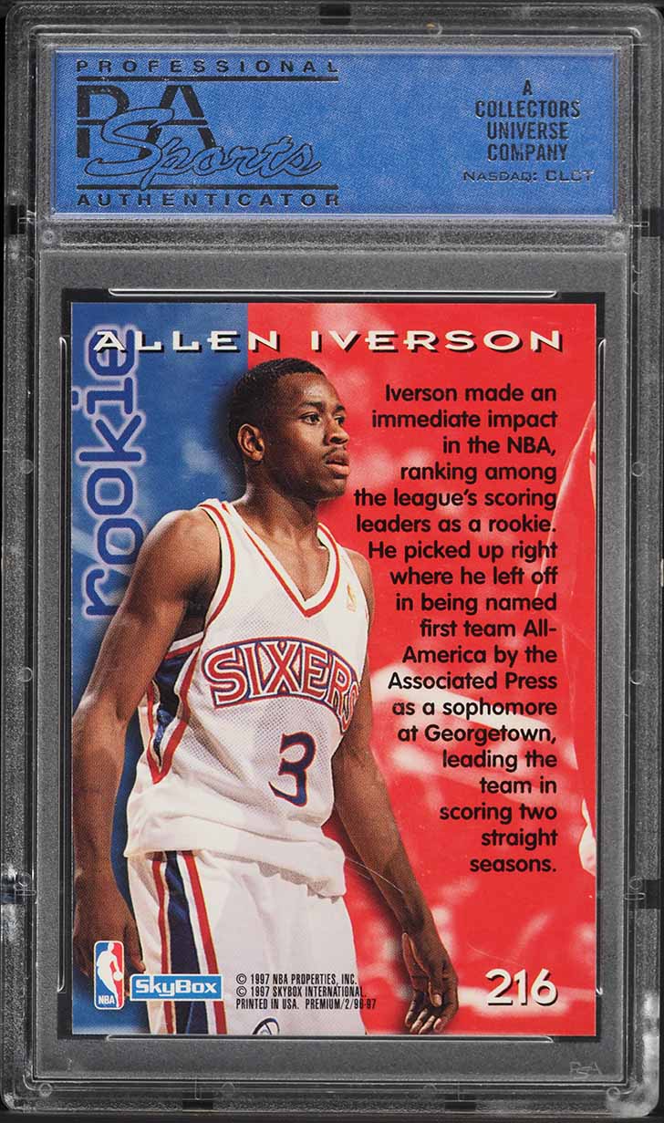 1996 Skybox Premium Rubies Allen Iverson ROOKIE #216 PSA 9 MINT