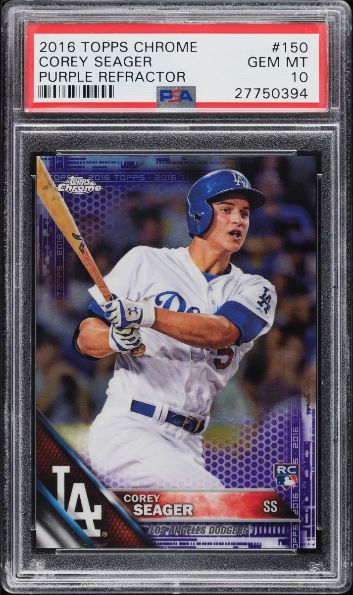 2016 Topps Chrome Purple Refractor Corey Seager ROOKIE /275 #150