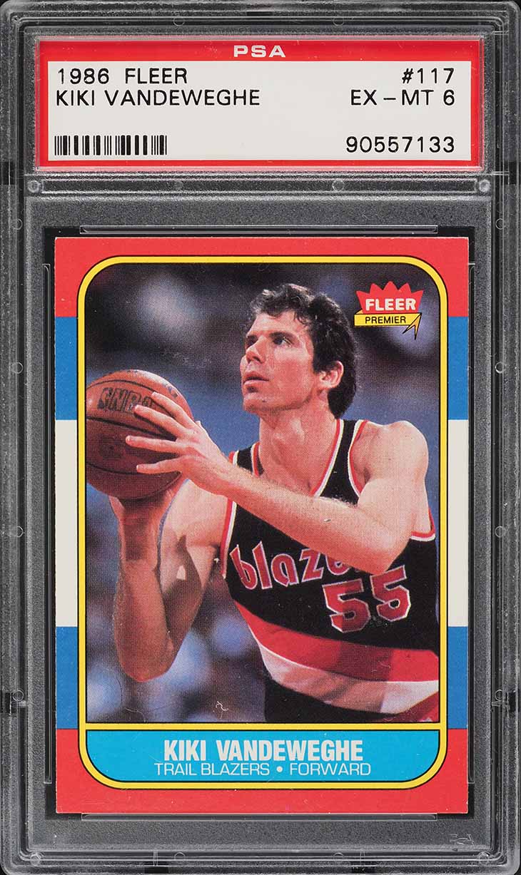 1986 Fleer Basketball Kiki Vandeweghe #117 PSA 6 EXMT