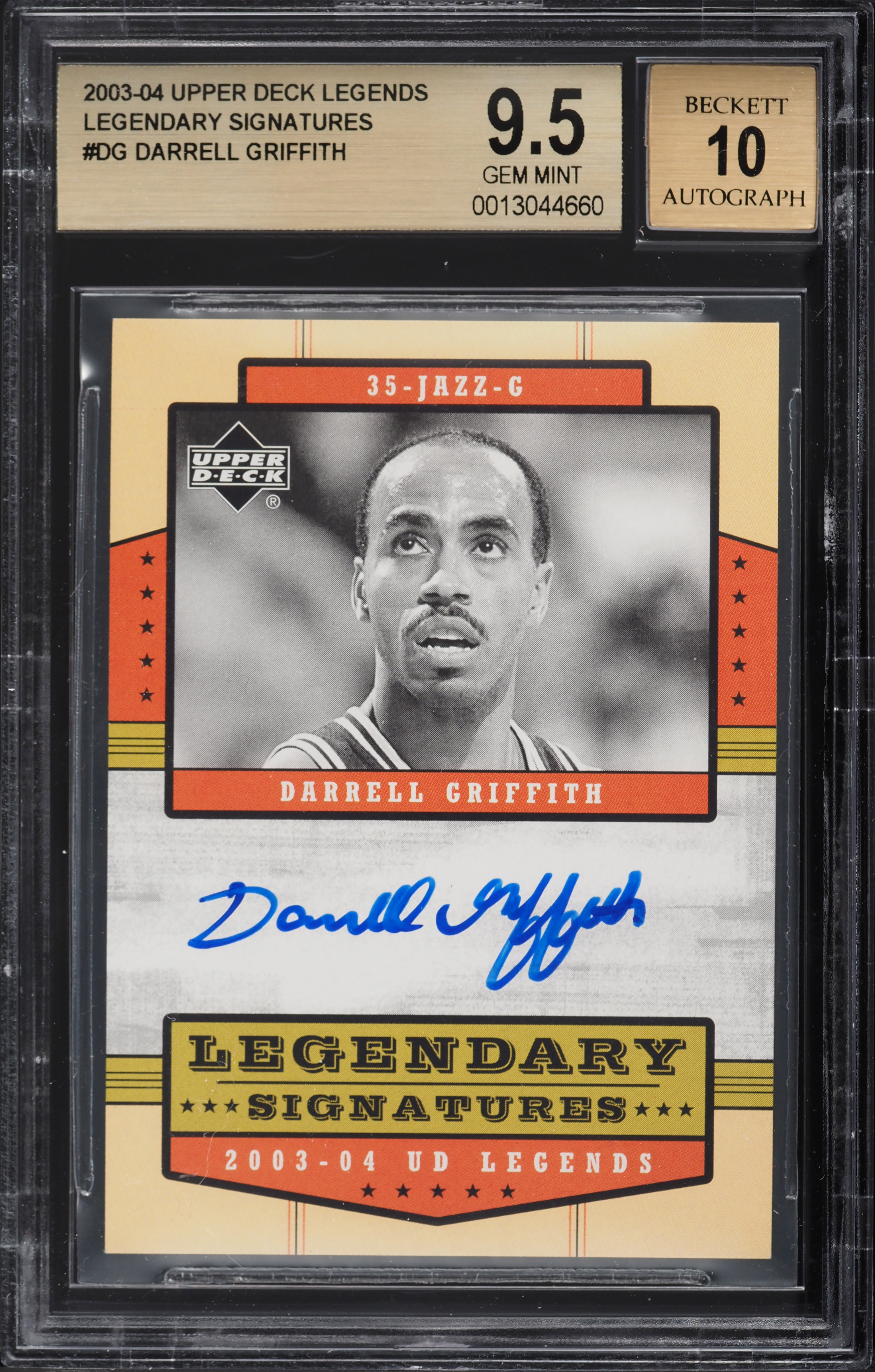 2003 Upper Deck Legends Legendary Darrell Griffith AUTO #LS-DG BGS 