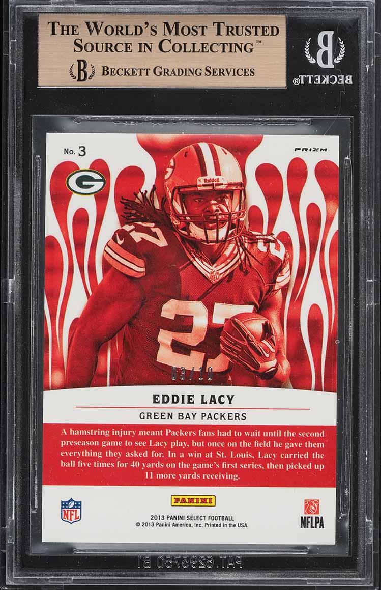 2013 Select Hot Rookies Gold Prizm Eddie Lacy ROOKIE /10 #3 BGS 10 PRISTINE