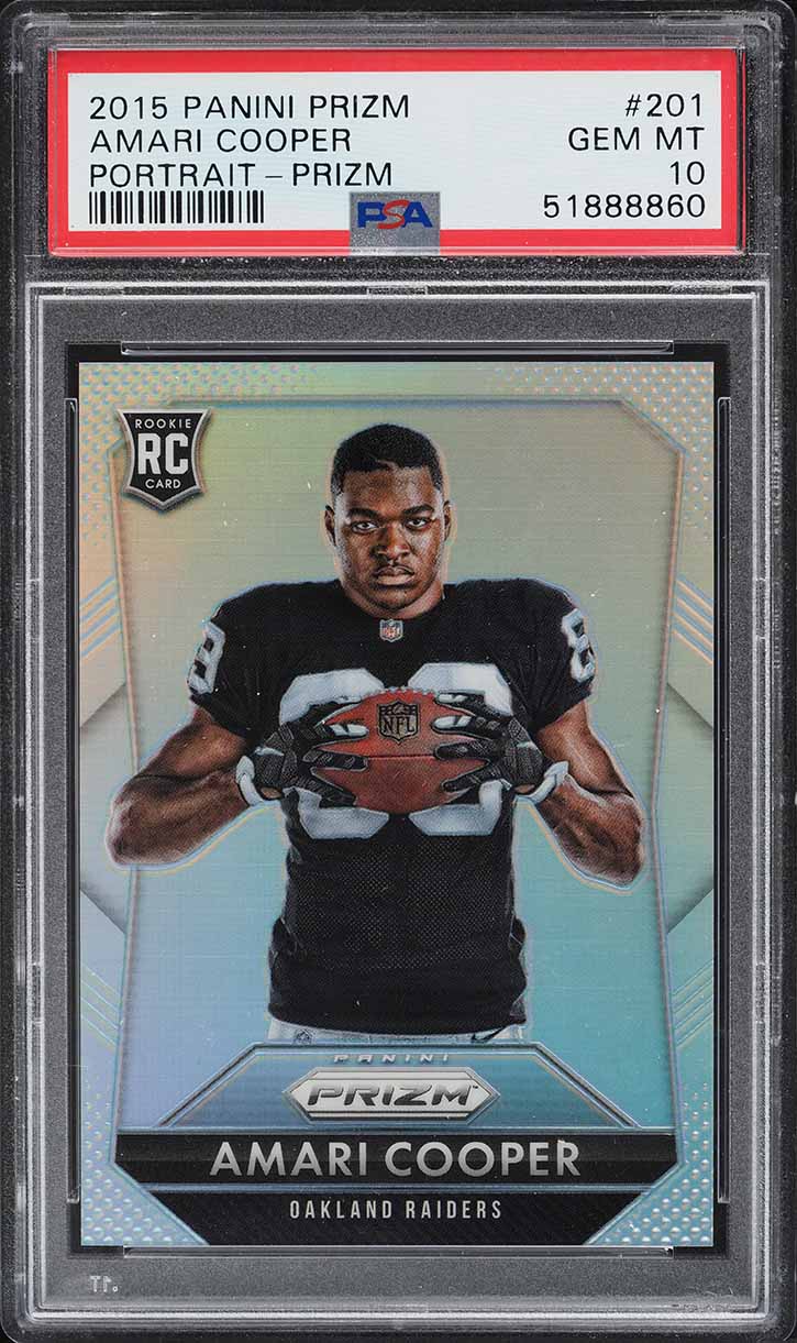 2015 Panini Prizm Portrait Silver Amari Cooper ROOKIE #201 PSA 10 GEM MINT