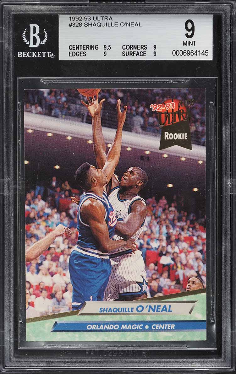 1992 Ultra Basketball Shaquille O'Neal ROOKIE #328 BGS 9 MINT