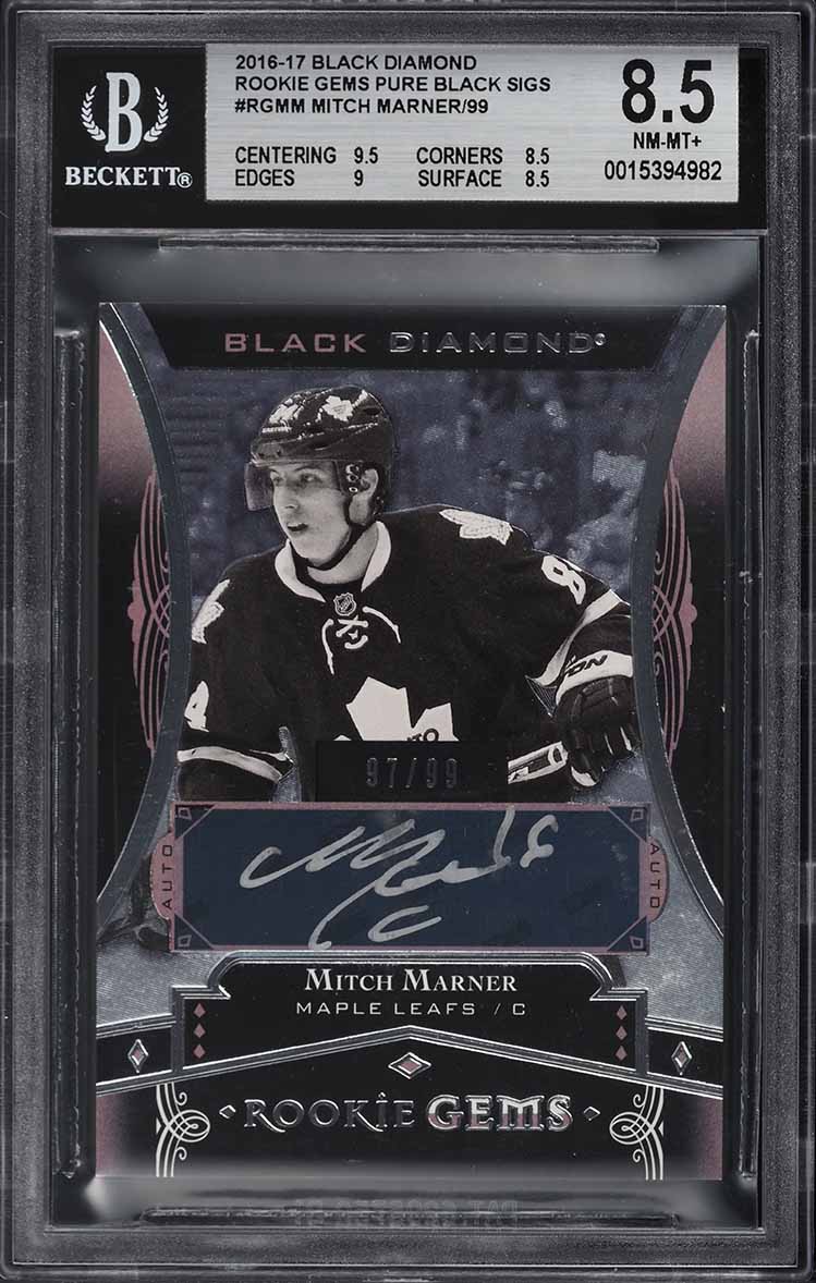 2016 Black Diamond Gems Pure Black Mitch Marner ROOKIE AUTO /99 #RG-MM BGS 8.5