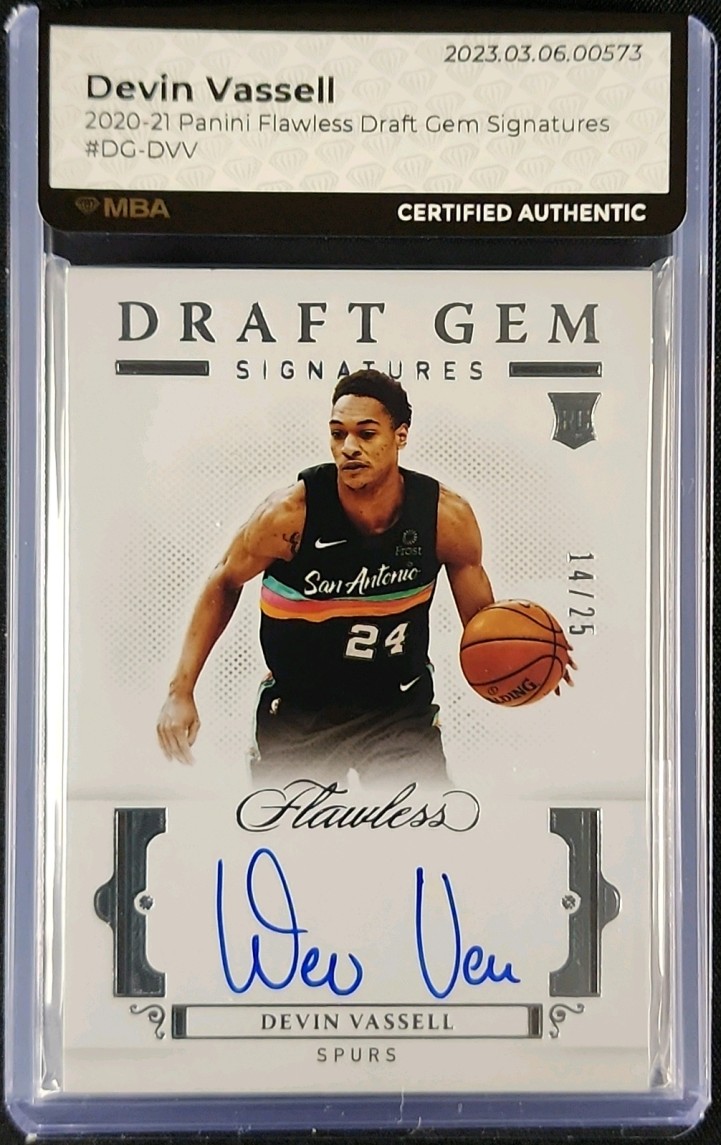 2020 Panini Flawless Draft Gem Signatures Devin Vassell ROOKIE AUTO /25 MBA AUTH