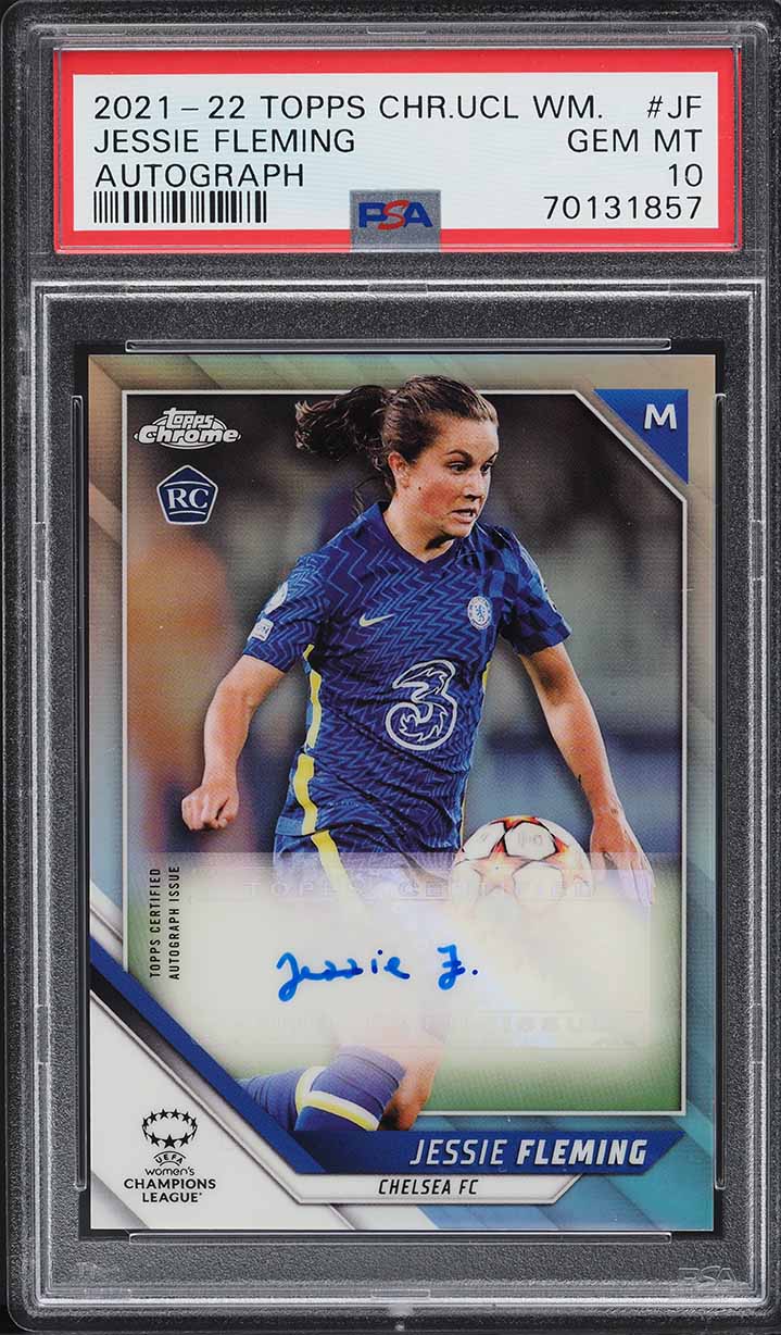 2021 Topps Chrome Women's UEFA Jessie Fleming ROOKIE AUTO #BA-JF PSA 10 GEM MINT