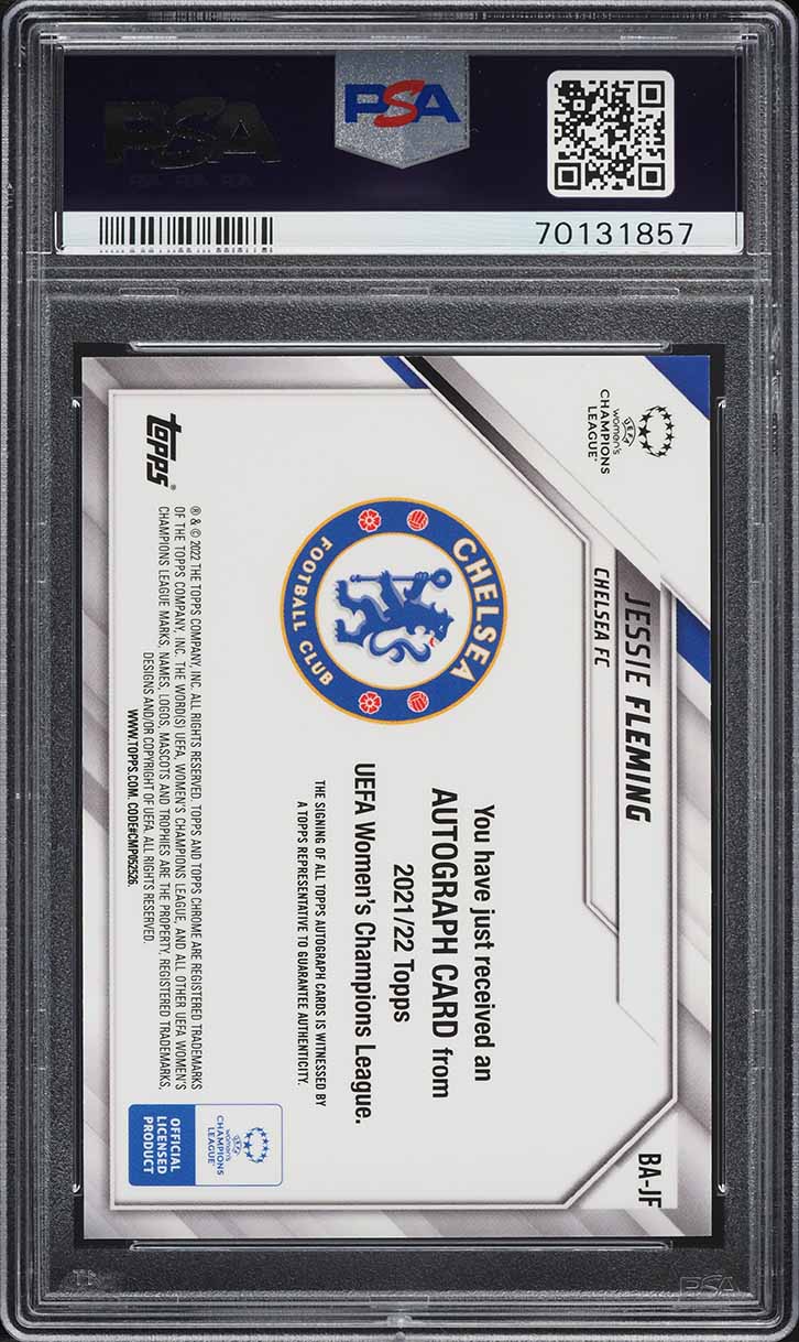 2021 Topps Chrome Women's UEFA Jessie Fleming ROOKIE AUTO #BA-JF PSA 10 GEM MINT
