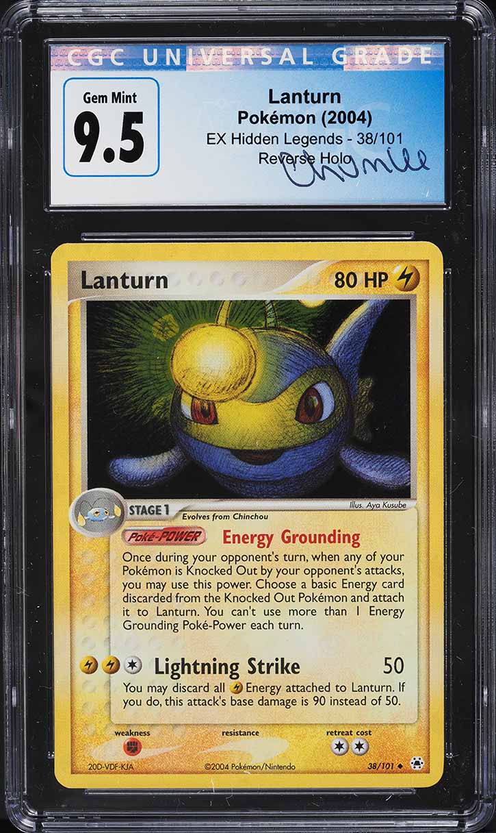 2004 Pokemon EX Hidden Legends Reverse Holo Lanturn #38 CGC 9.5 GEM MINT