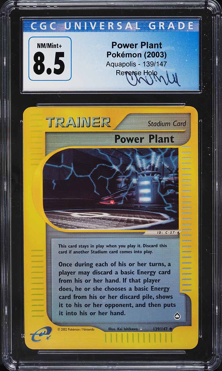 2003 Pokemon Aquapolis Reverse Holo Power Plant #139 CGC 8.5 NM-MT+