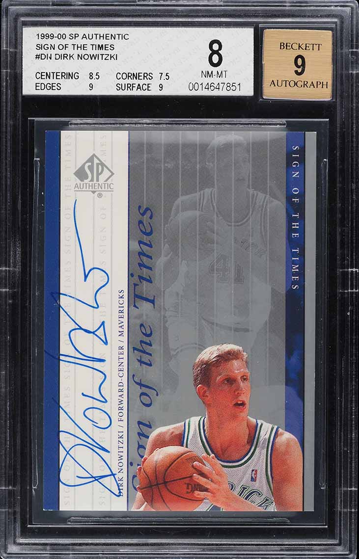 1999 SP Authentic Sign Of The Times Dirk Nowitzki AUTO #DN BGS 8 NM-MT