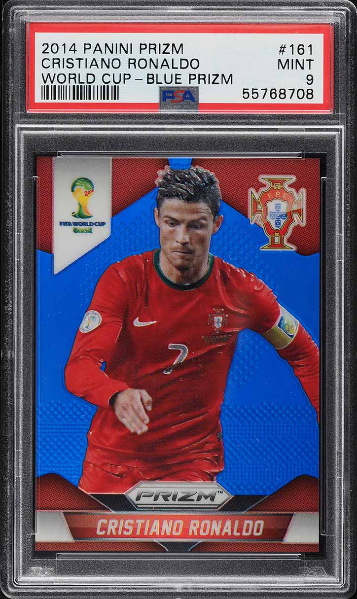 2014 Panini Prizm World Cup Blue Cristiano Ronaldo /199 #161 PSA 9 MINT