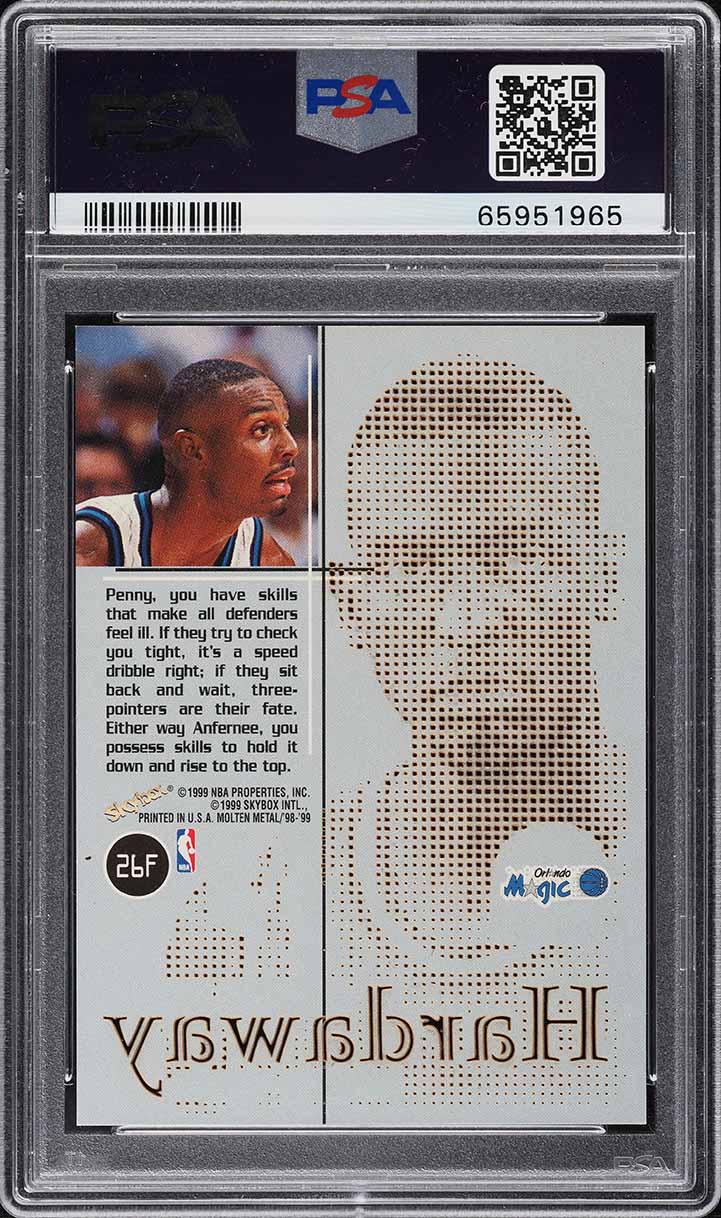 1998 Skybox Molten Metal Fusion Anfernee Hardaway #26F PSA 10 GEM MINT