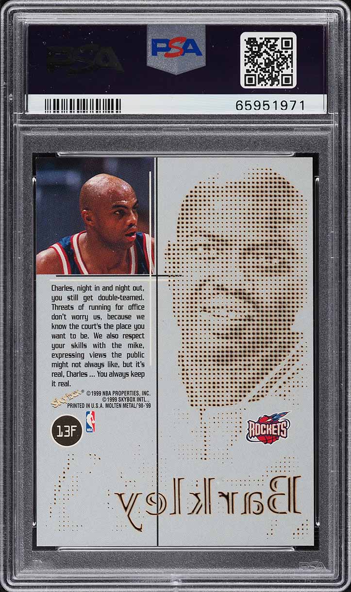 1998 Skybox Molten Metal Fusion Charles Barkley #13F PSA 10 GEM MINT