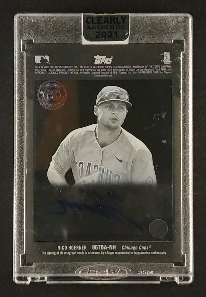 2021 Topps Clearly Authentic '86 Nico Hoerner AUTO #86TBA-NH MBA AUTH