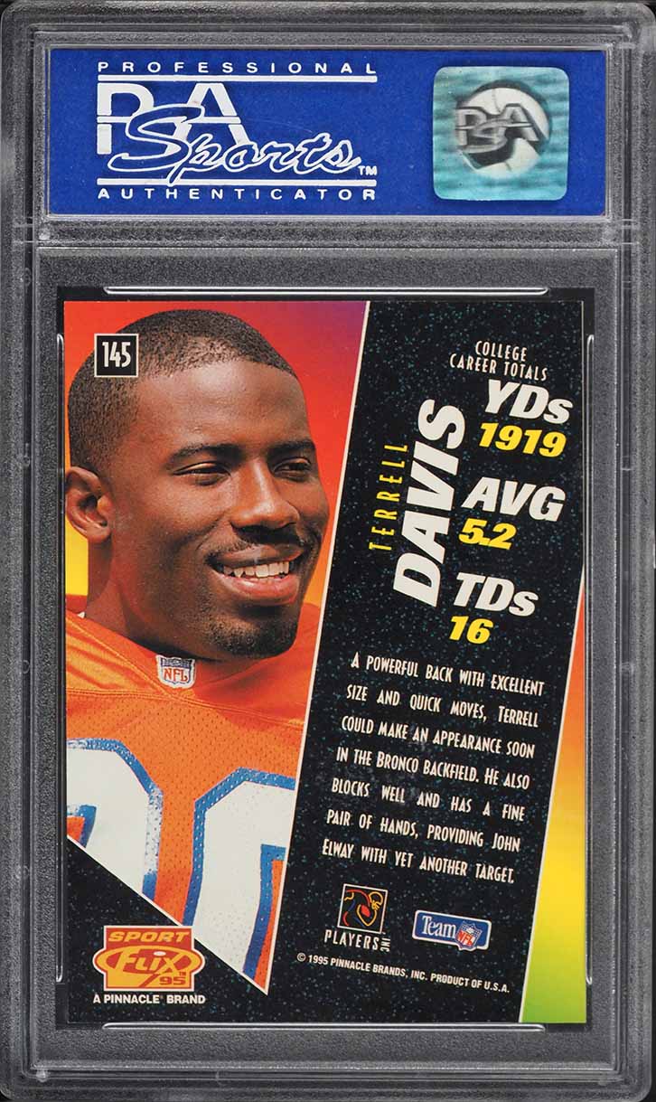 1995 Sportflix Football Terrell Davis ROOKIE #145 PSA 9 MINT