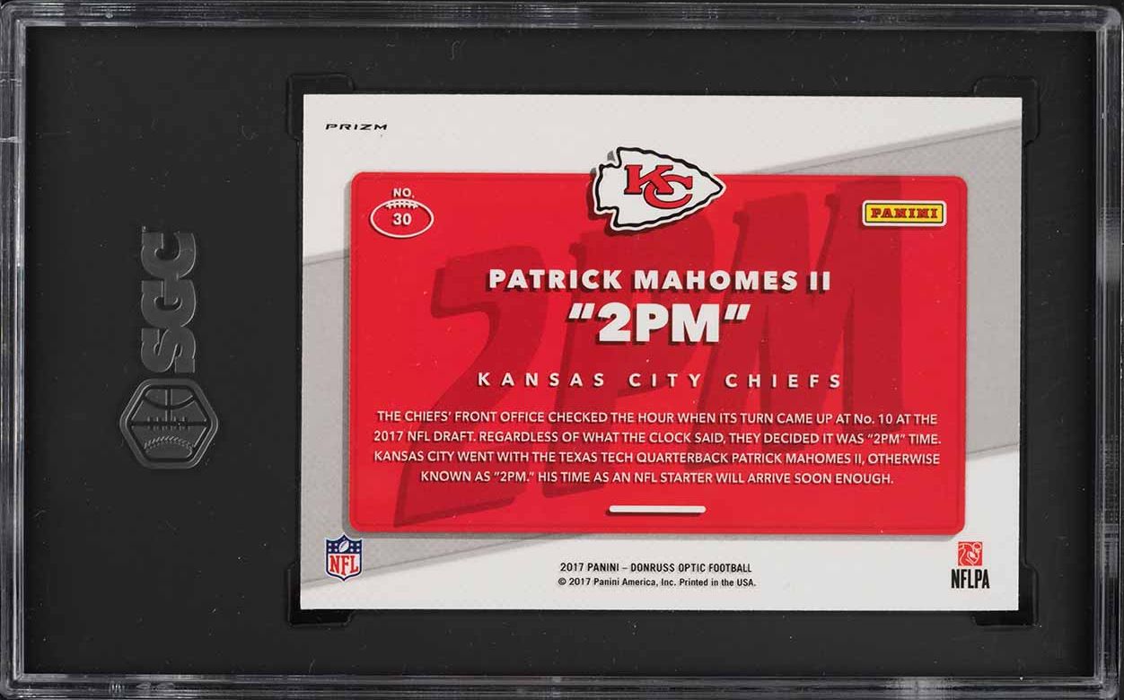 2017 Donruss Optic AKA Patrick Mahomes II ROOKIE #30 SGC 10 GEM MINT