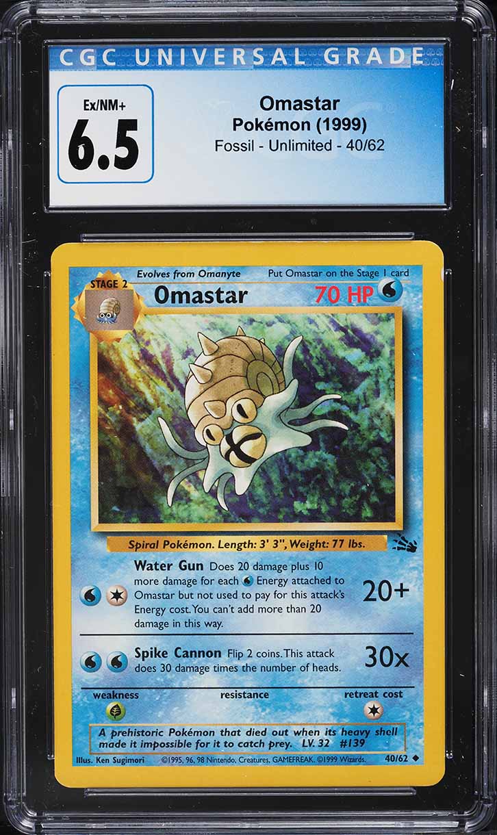 1999 Pokemon Fossil 1st Edition Omastar #40 PSA 10 GEM MINT on Fanatics  Collect
