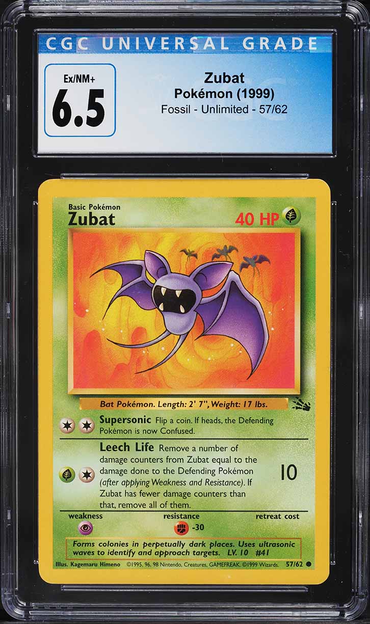 Pokemon Single Card FOSSIL (1ST Edition) - 57/62 : Zubat Pokemon Single Card FOSSIL (1ST Edition) - 57/62 : Zubat
