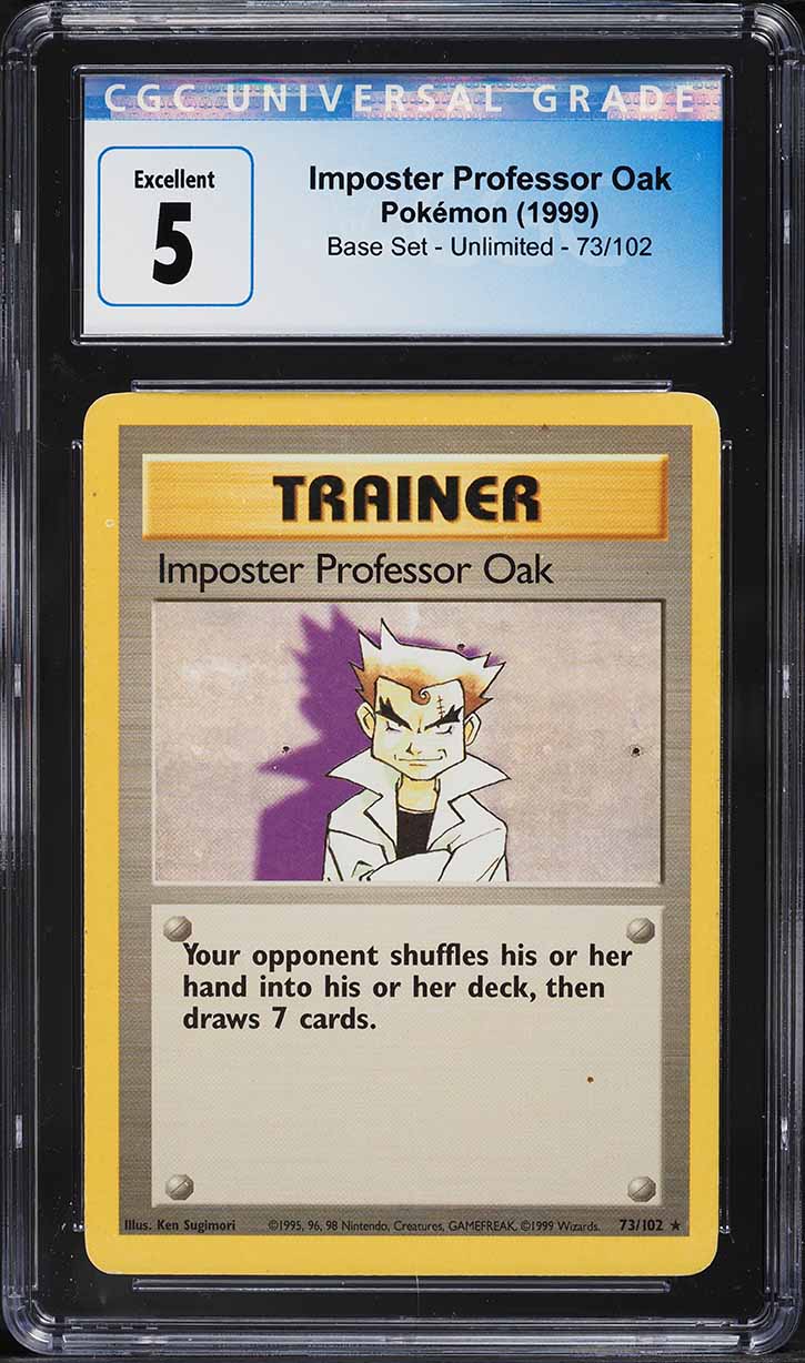 1999 Pokemon Base Set Imposter Professor Oak #73 CGC 5 EX on Fanatics Collect 1999 Pokemon Base Set Imposter Professor Oak #73 CGC 5 EX on Fanatics Collect