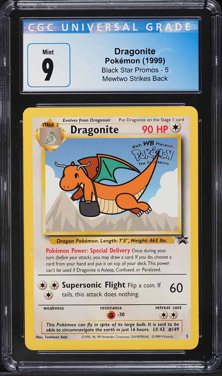 1999 Pokemon Movie Black Star Promo Dragonite #5 CGC 9 MINT