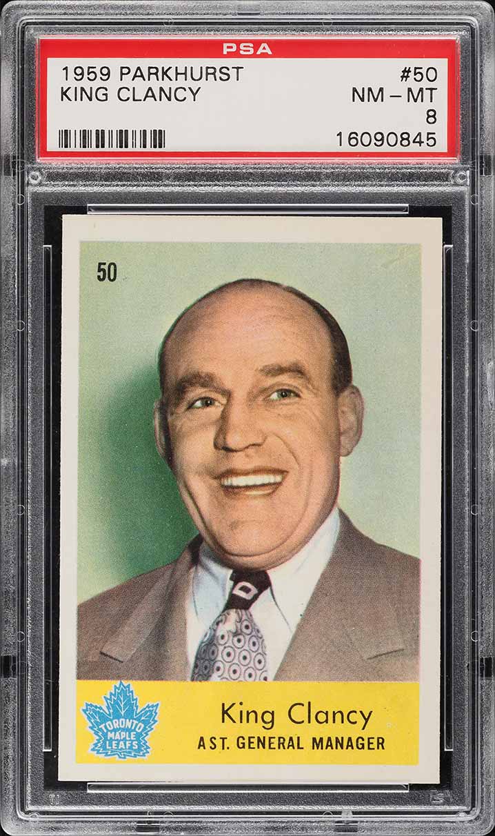1959 Parkhurst King Clancy #50 PSA 8 NM-MT