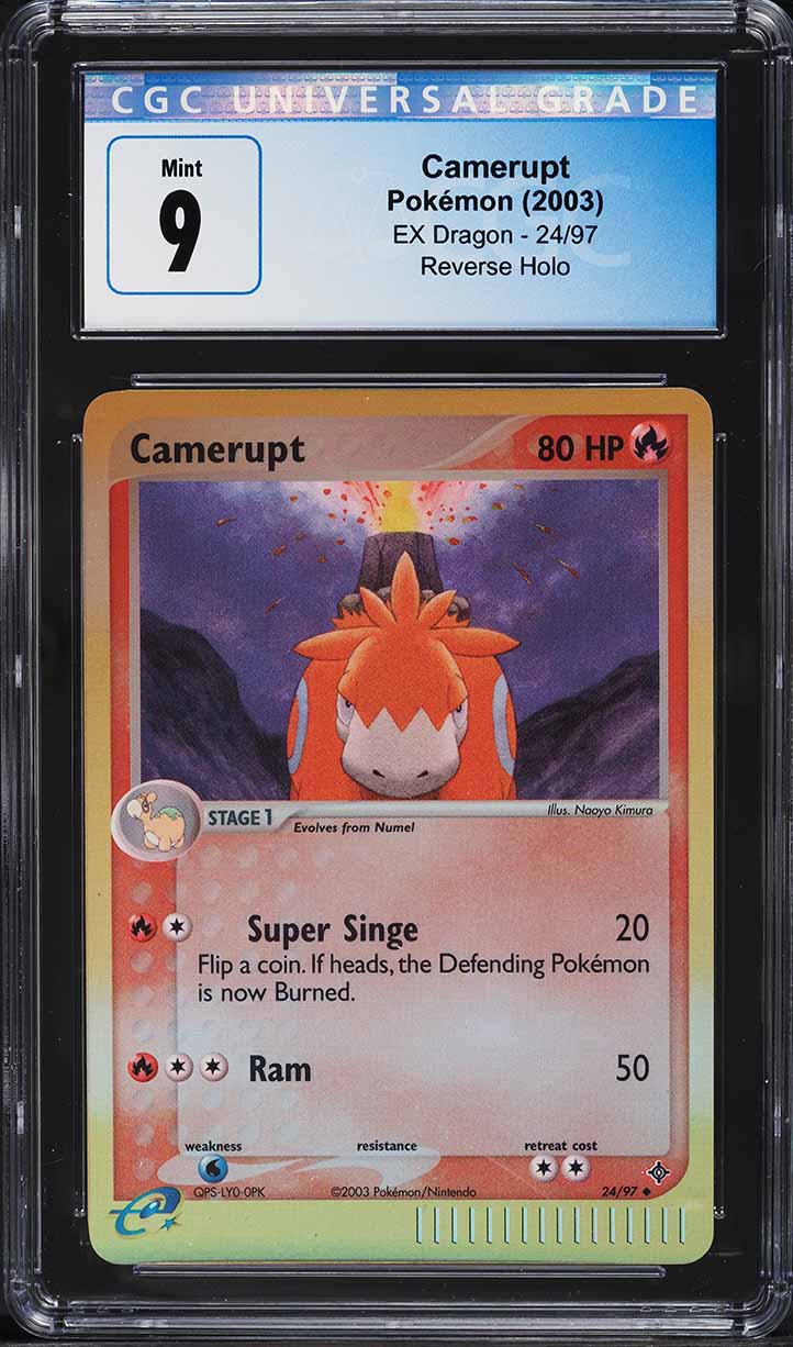 2003 Pokemon EX Dragon Reverse Holo Camerupt #24 CGC 9 MINT