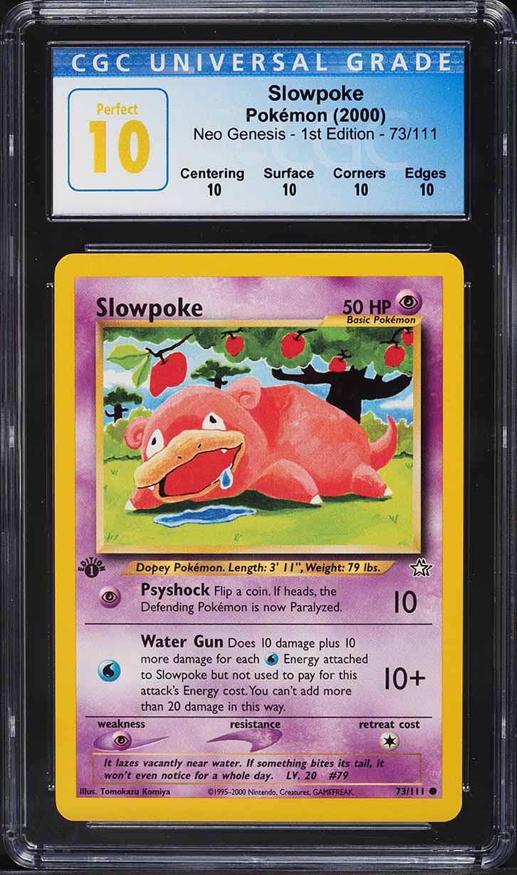 2000 Pokemon Neo Genesis 1st Edition Slowpoke #73 CGC 10 PERFECT on  Fanatics Collect