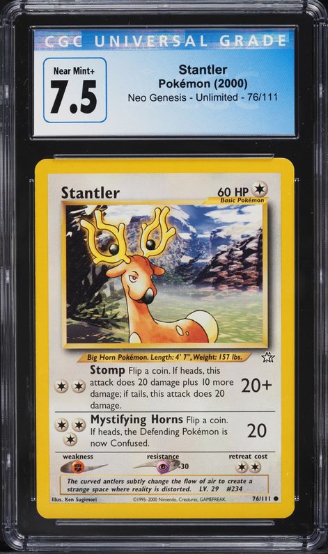 stantler pokemon card Pokmon 2022 this Pokemon takes 30 less damage from attacks (after applying Weakness and Resistance) 2000 Pokemon Neo Genesis 1st