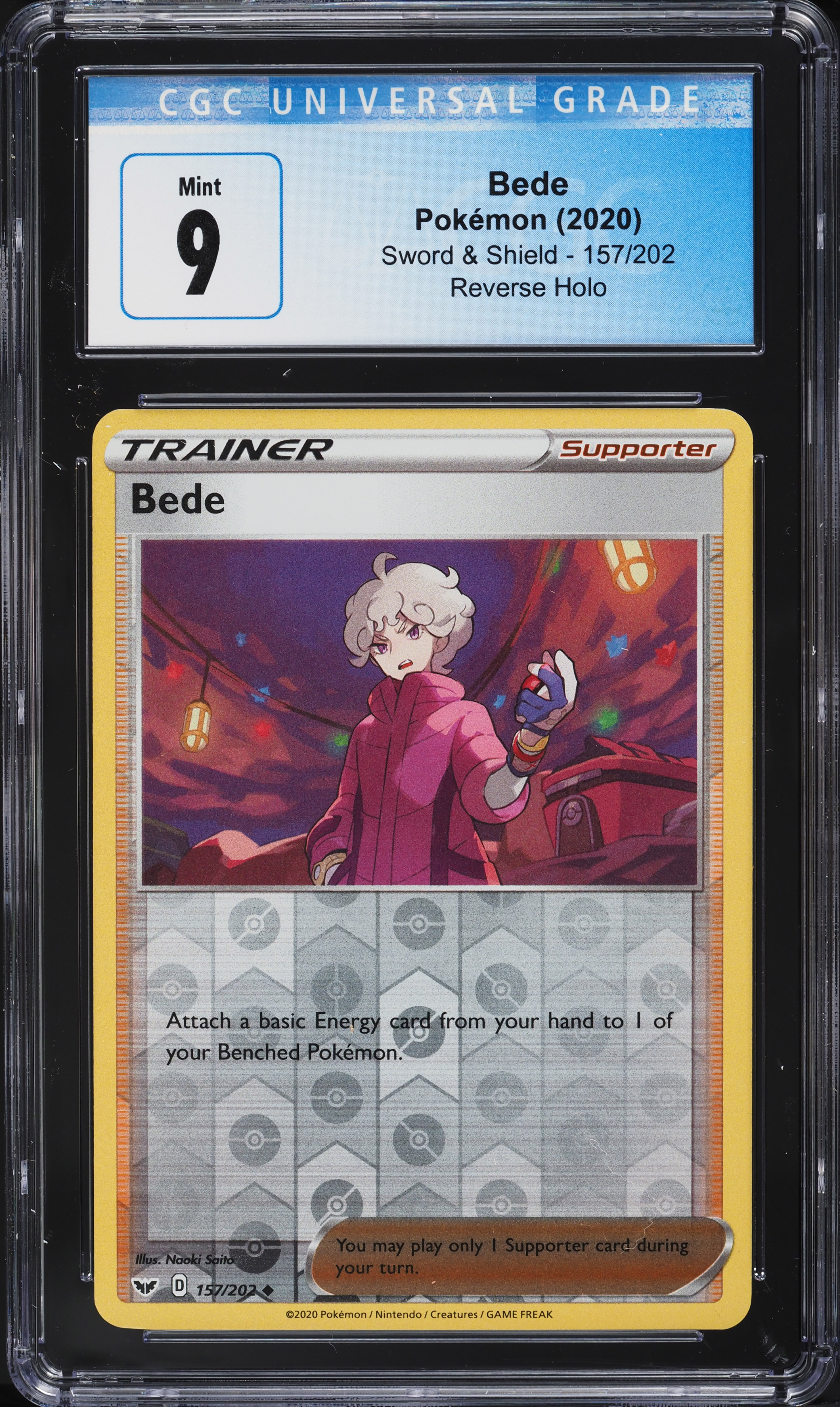 2020 Pokemon Sword & Shield Reverse Holo Bede #157 CGC 9 MINT on Fanatics  Collect