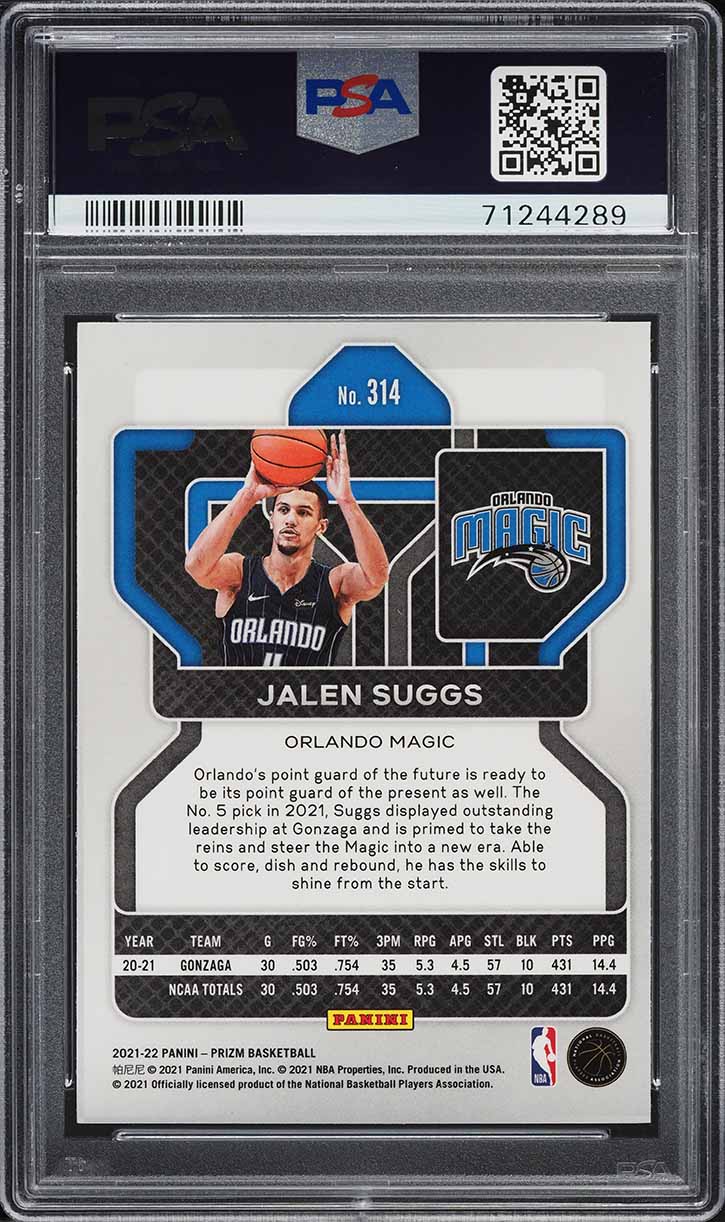 2021 Panini Prizm Jalen Suggs ROOKIE #314 PSA 10 GEM MINT