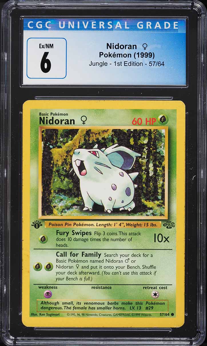 1999 Pokemon Jungle 1st Edition Nidoran #57 CGC 6 EXMT on Fanatics Collect
