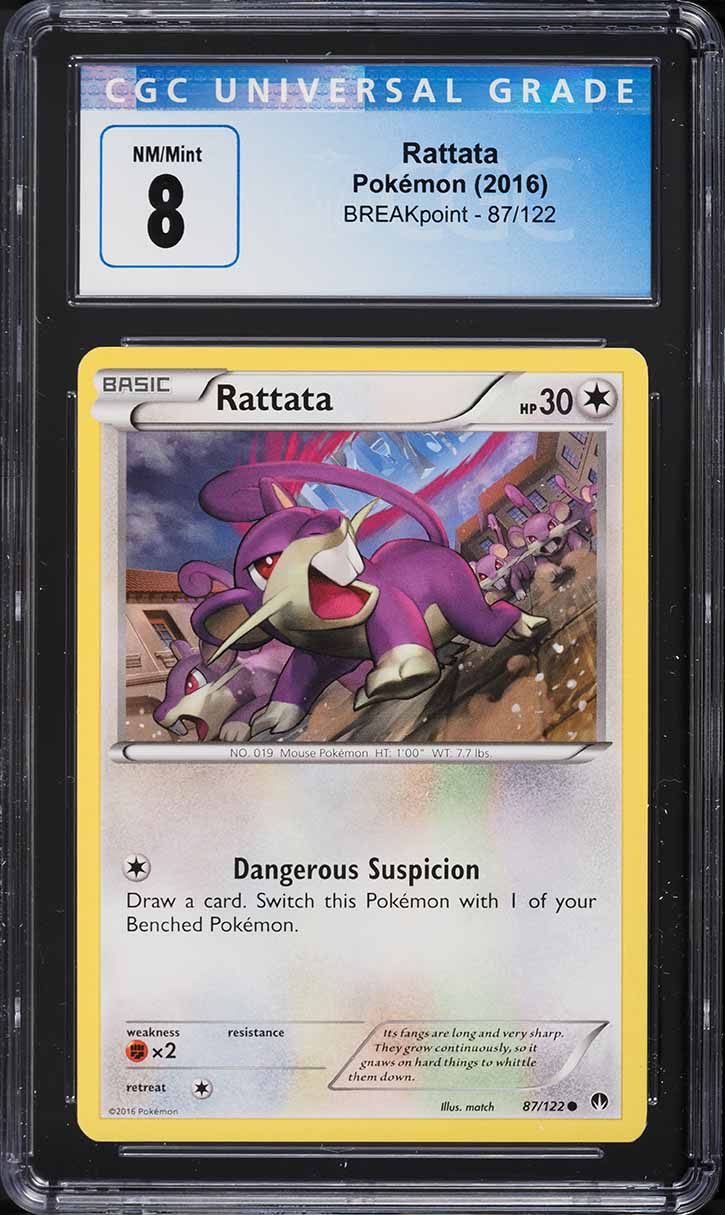 2016 Pokemon XY BREAKpoint Rattata #87 CGC 8 NM-MT on Fanatics Collect