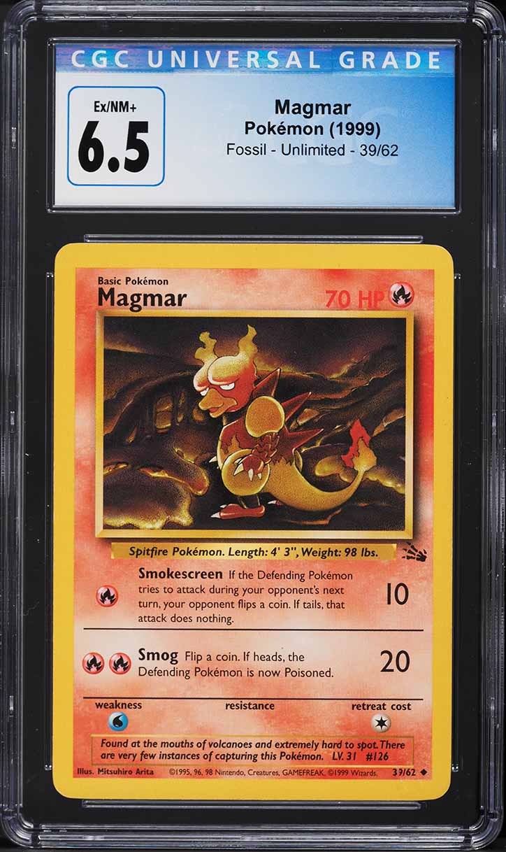 1997 Pokemon Japanese Fossil Magmar #126 PSA 10 GEM MINT on Fanatics Collect