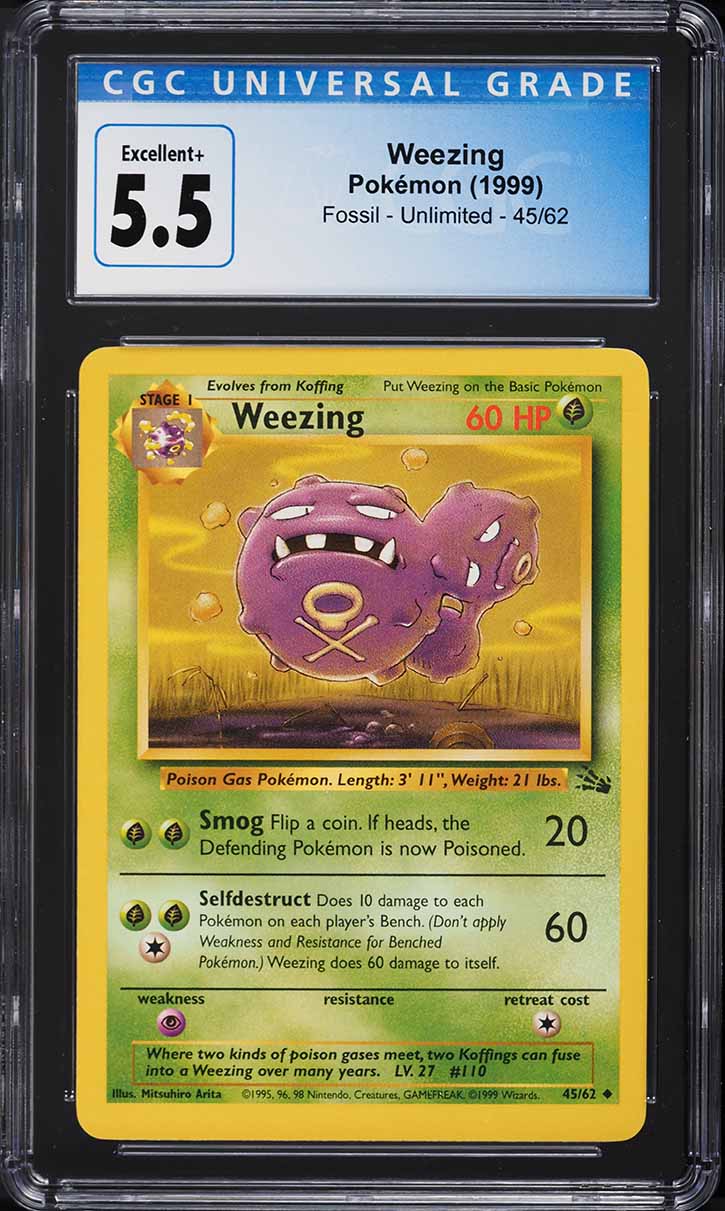 2005 Pokemon EX Deoxys Reverse Holo Weezing #51 CGC 9 MINT on