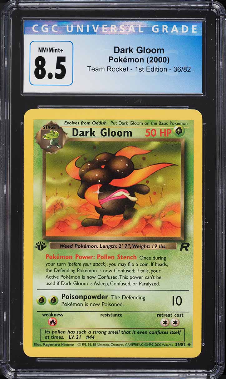 2000 Pokemon Team Rocket 1st Edition Dark Gloom #36 CGC 8.5 NM-MT+