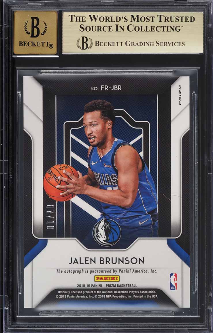 2018 Panini Prizm Fast Break Gold Jalen Brunson ROOKIE AUTO /10 BGS 9.5 GEM MINT