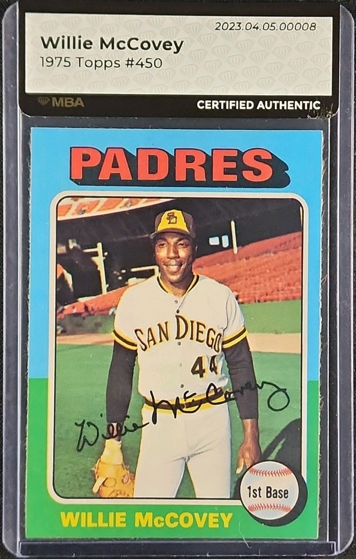 1975 Topps Willie McCovey #450 MBA AUTH