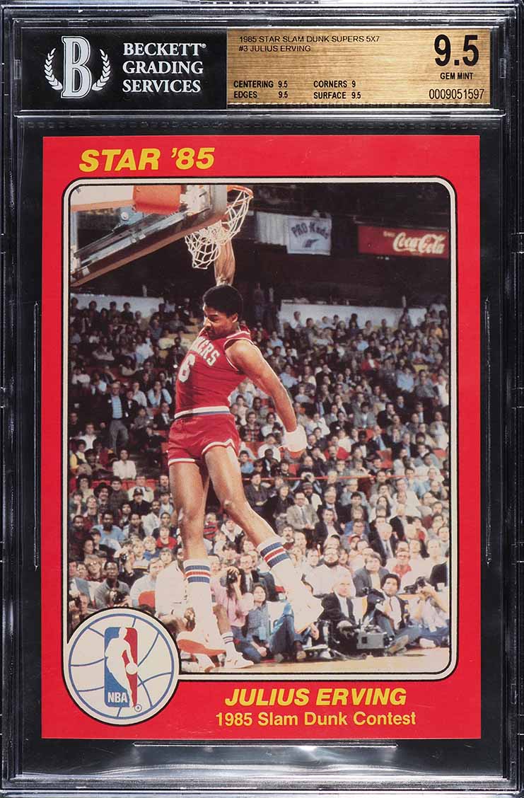 1985 Star Slam Dunk Supers 5x7 Julius Erving #3 BGS 9.5 GEM MINT
