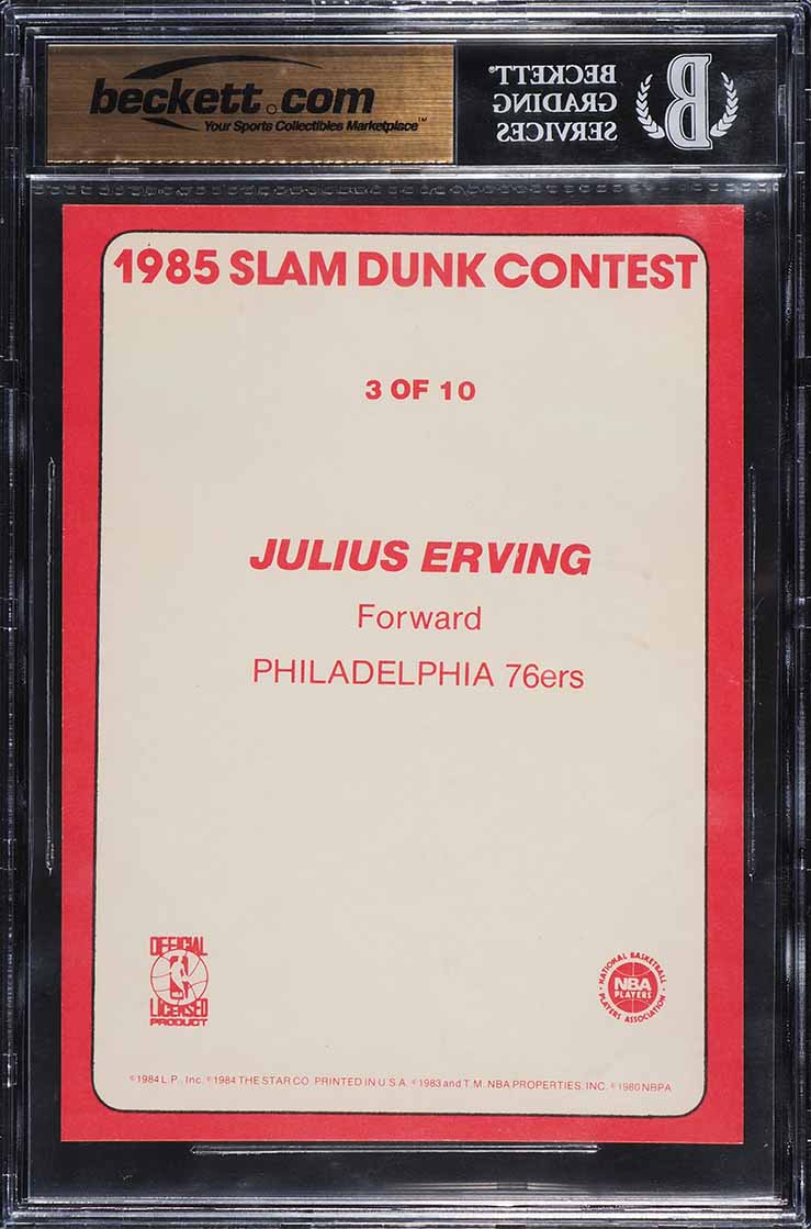 1985 Star Slam Dunk Supers 5x7 Julius Erving #3 BGS 9.5 GEM MINT