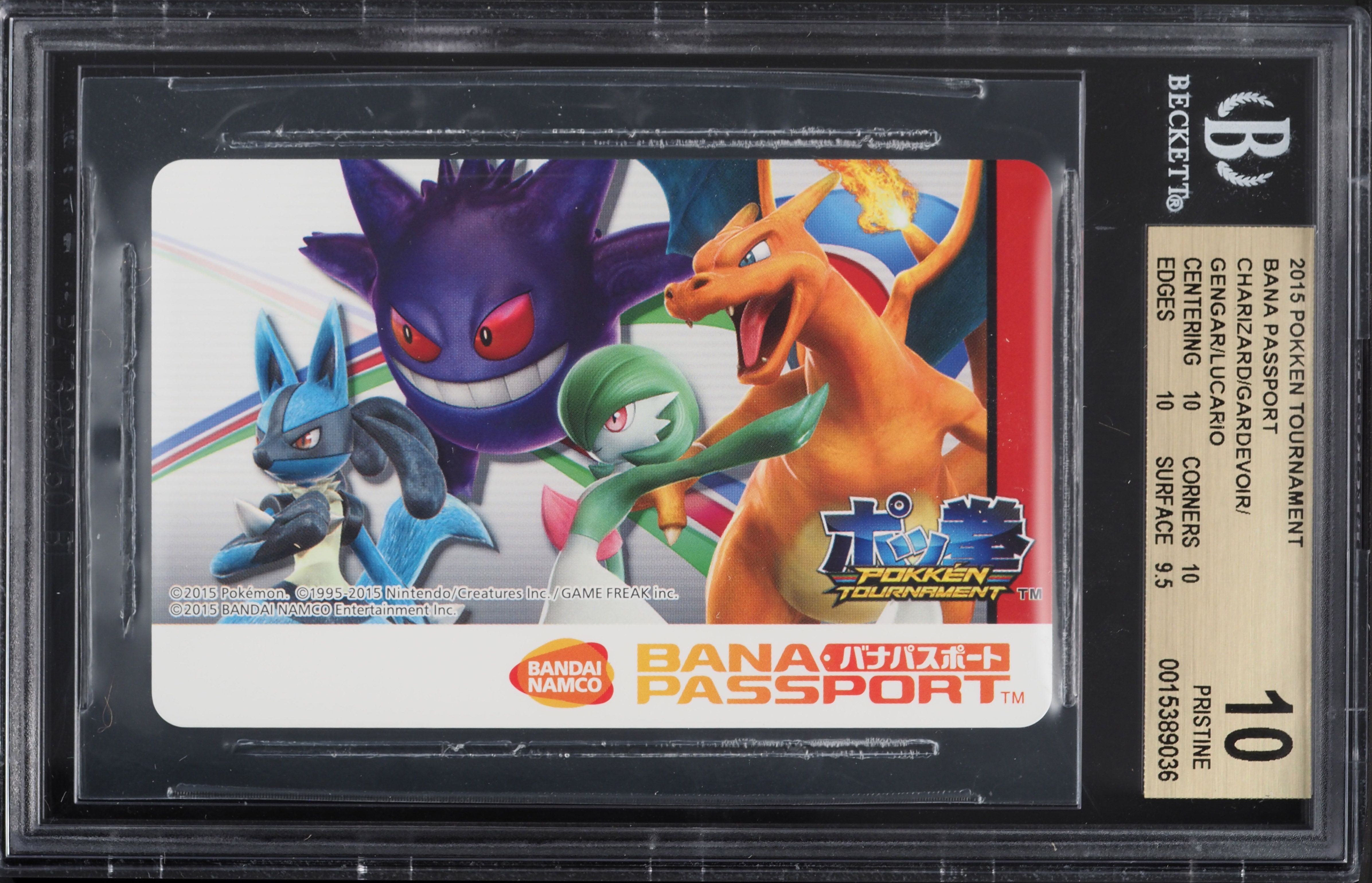 2015 Pokemon Pokken Tournament Bana Passport BGS 10 PRISTINE on