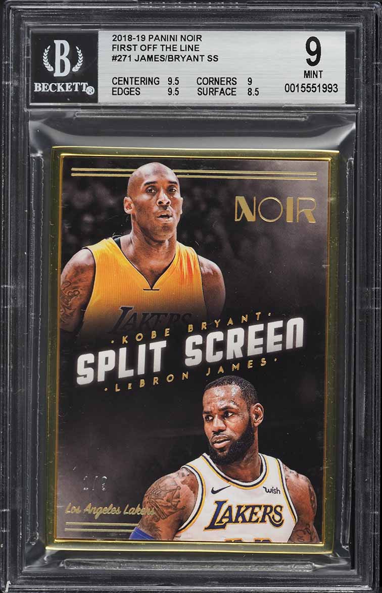 2018 Panini Noir Split Screen Framed LeBron James Kobe Bryant 1/9 #271 BGS 9