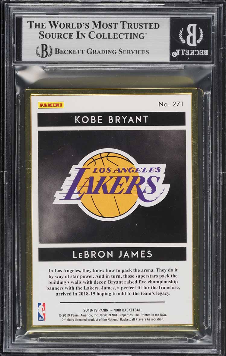 2018 Panini Noir Split Screen Framed LeBron James Kobe Bryant 1/9 #271 BGS 9