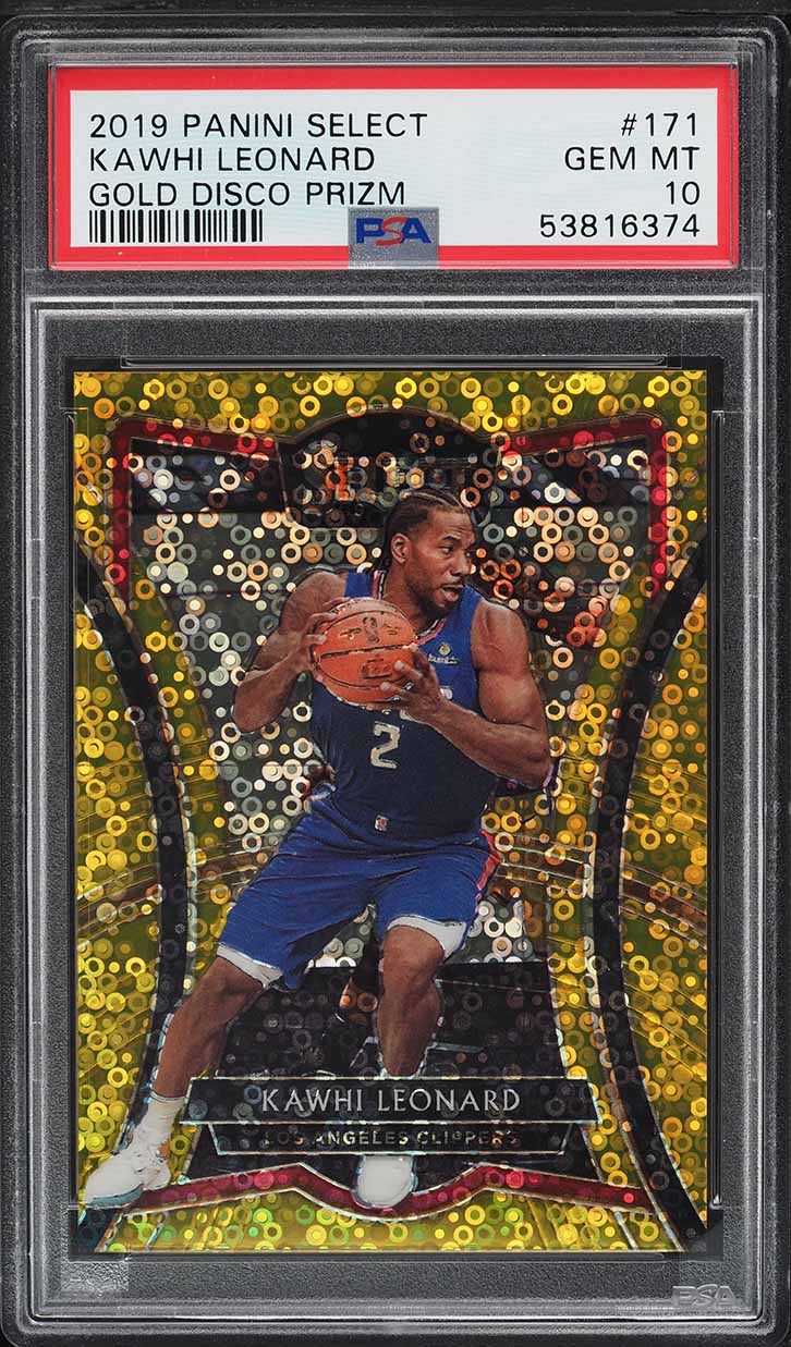 2019 Select Gold Disco Prizm Kawhi Leonard 10/10 #171 PSA 10 GEM MINT