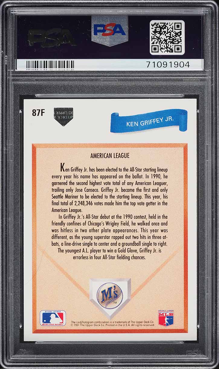 1991 Upper Deck Final Edition Ken Griffey Jr. #87F PSA 10 GEM MINT