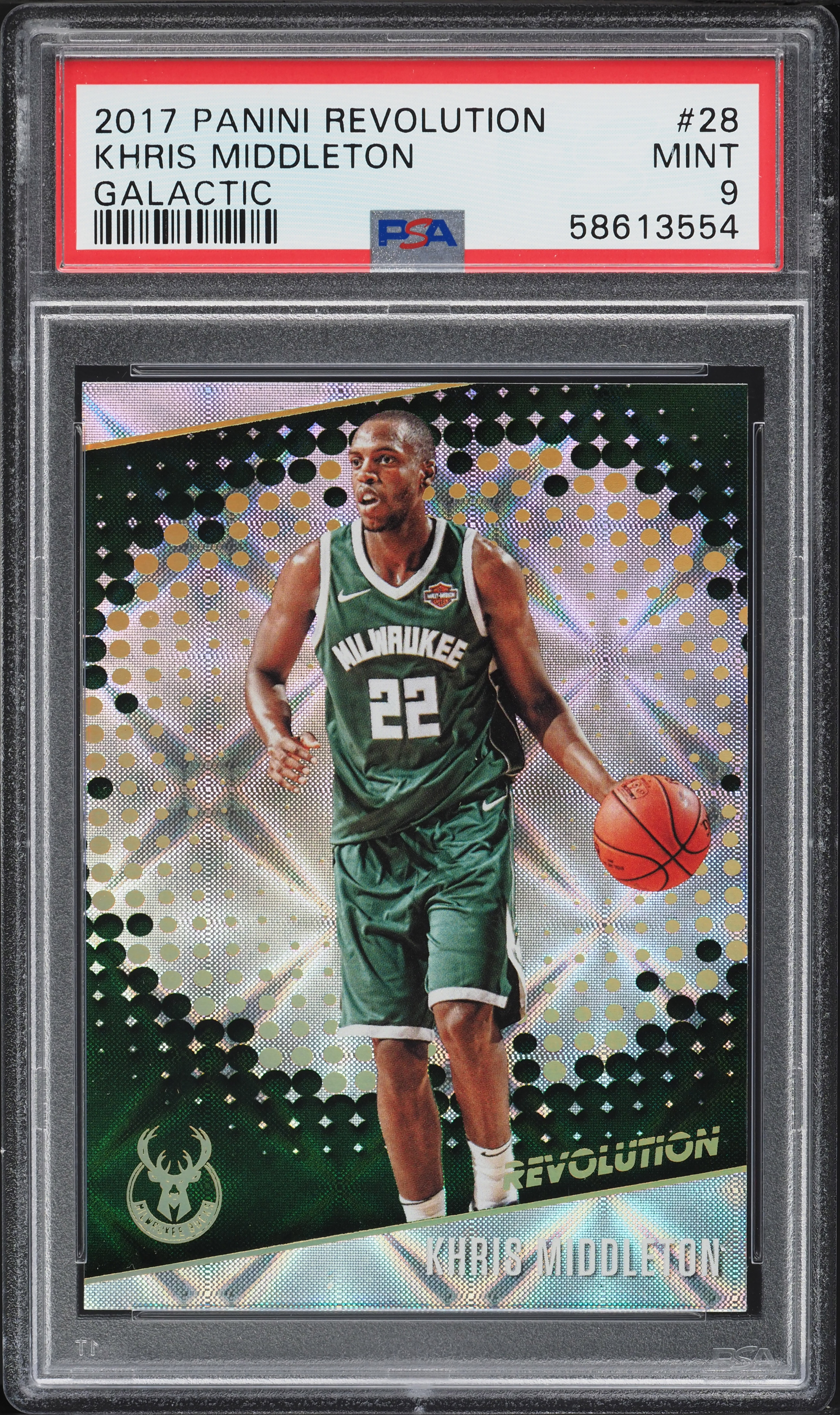 その他 Khris Middleton rc auto panini 2017 Panini Revolution Galactic Khris Middleton #28 PSA 9 MINT on